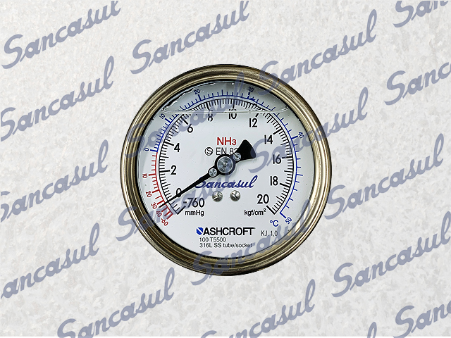 MANÔMETRO ALTA 20KG - NH3 - 4" - A